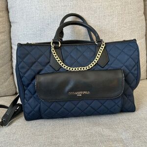 Karl Lagerfeld Navy blue quilted bag